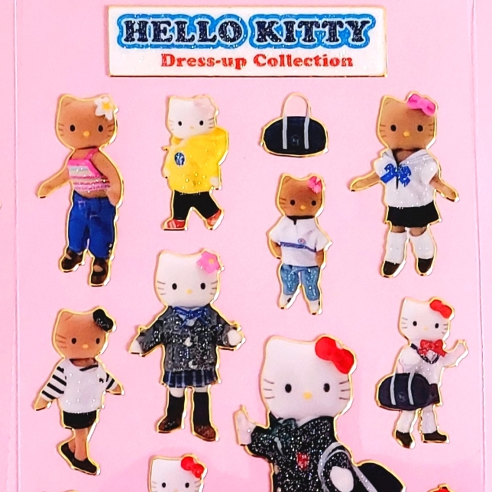 Sanrio 2002 Hello Kitty dress up collection stickers Rare new - Picture 5 of 7